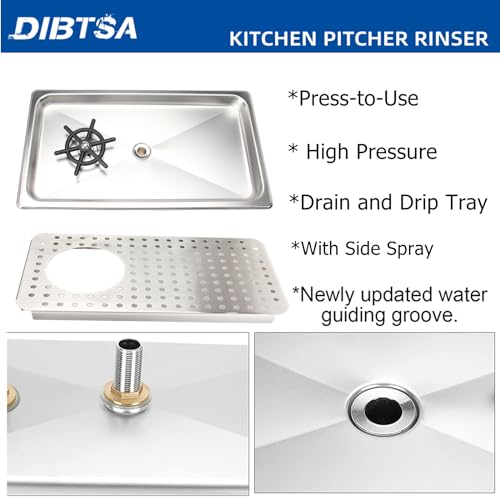 Glass Rinser Stainless Steel Espresso Cup Pitcher Rinser Sink with Spray