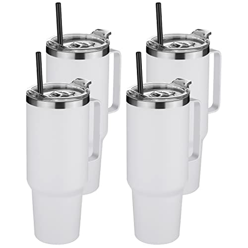 40 oz Stainless Steel Tumbler with Handle (4 Count)