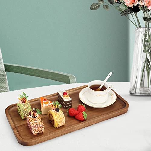Large Wooden Serving Tray for Decor Charcuterie Boards Acacia Wood Platters