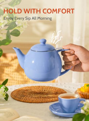 Porcelain Teapot 27 oz with Infuser for Loose Leaf Tea