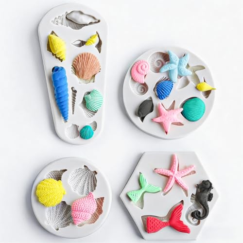 Marine Themed Silicone Mold for Polymer Clay Fondant
