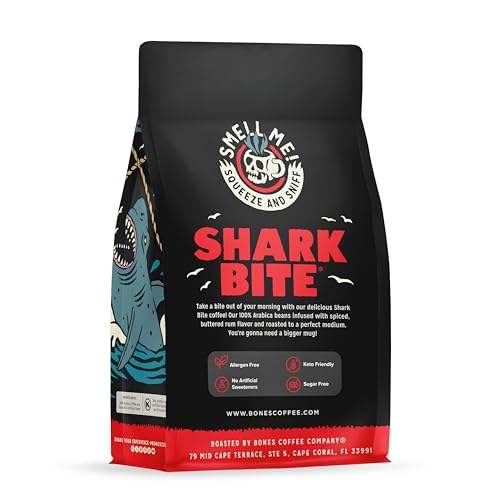 Shark Bite Buttered Rum Flavored Coffee (12 Ounce)