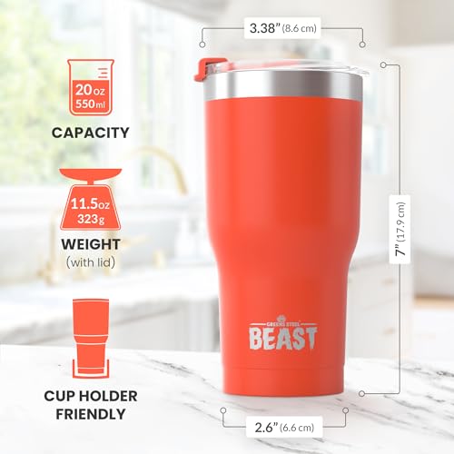Beast 20 oz Tumbler Stainless Steel Vacuum Insulated Coffee Ice Cup Double Wall Travel Flask