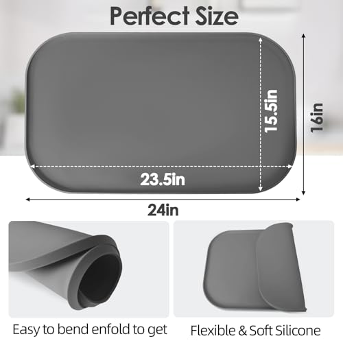 Silicone Coffee Maker Mat with Lip for Countertops