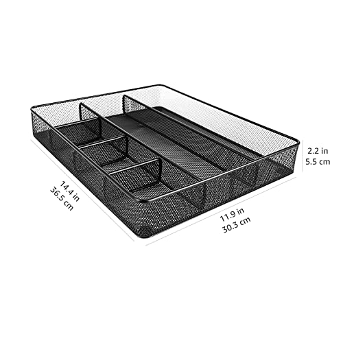 Metal Mesh Desk Organizer with 6 Compartments