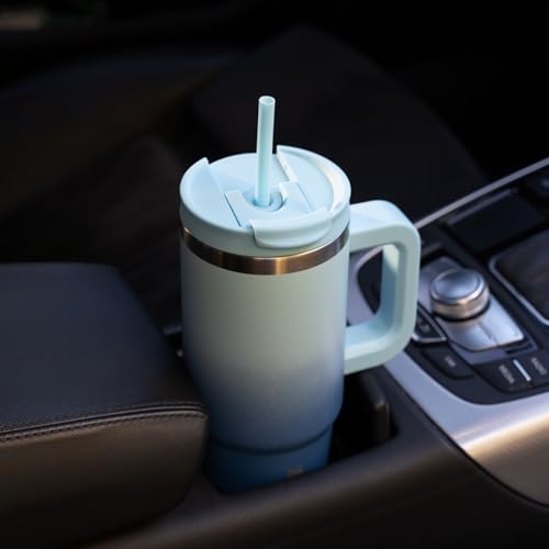 30 oz Insulated Tumbler with Handle & Straw