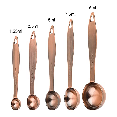 Copper Plated Measuring Cups and Spoons Set