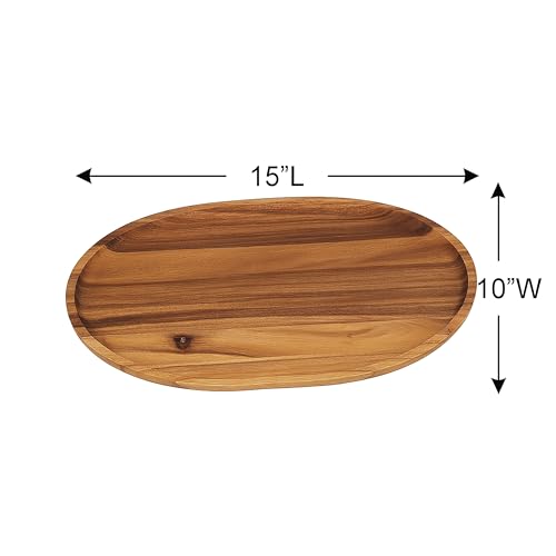 Woodard & Charles Acacia Wood Large Oval Serving Trays (4 Count)