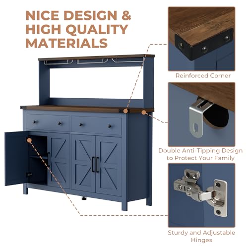 Hutch Storage Buffet Cabinet with Drawers