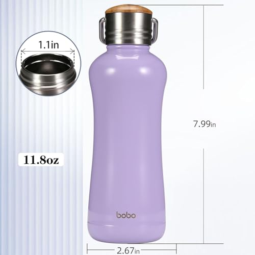 Mini Insulated Water Bottle With Bamboo Lid (11.8 Count)