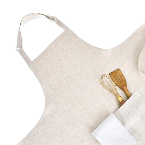 100% Pure Linen Apron Natural Woven