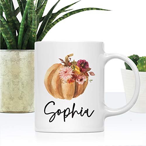 Personalized Fall Burgundy Marsala 11oz. Ceramic Coffee Tea Mug