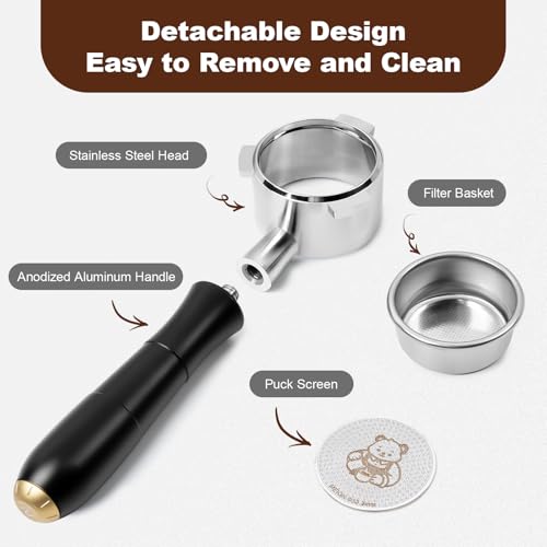 54mm Bottomless Portafilter with Anodized Aluminum Handle