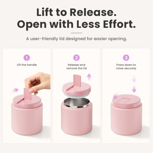 26oz Soup Thermo for Hot Food Kids with Buckle Lid Insulated Vacuum Food Jar Wide Mouth Leakproof Stainless Steel Lunch Container
