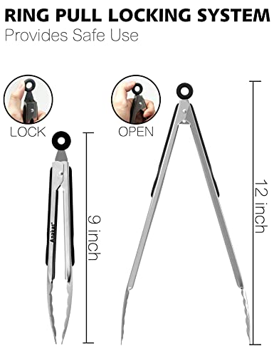 Premium Stainless Steel Kitchen Tong Set of 2 (2 Count)