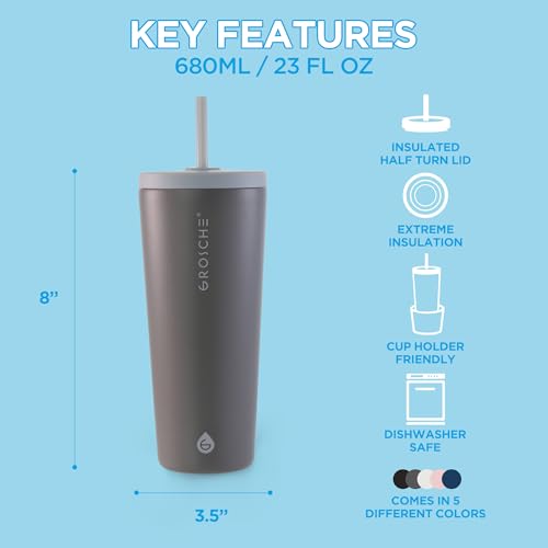 Jasper Insulated Stainless Steel Tumbler with Straw