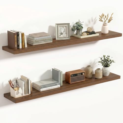 10 Inch Deep Floating Shelves for Wall 48” Set of 2 (2 Count)