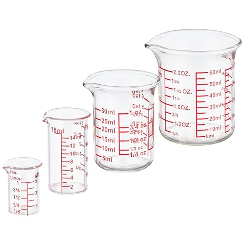 Mini Borosilicate Glass Measuring Cup Set