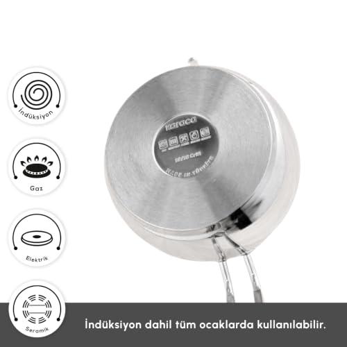 Adelya Stainless Steel Induction Teapot Set with 0.65L Teapot & 1.1L Tea Kettle
