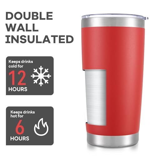 20 oz Tumbler with Lid Stainless Steel Insulated Tumblers Bulk Cups Mug (8 Count)