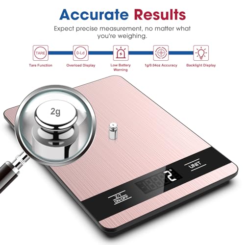 Food Scale 11lb Digital Kitchen Scale with LCD Display 6 Units Tare Function