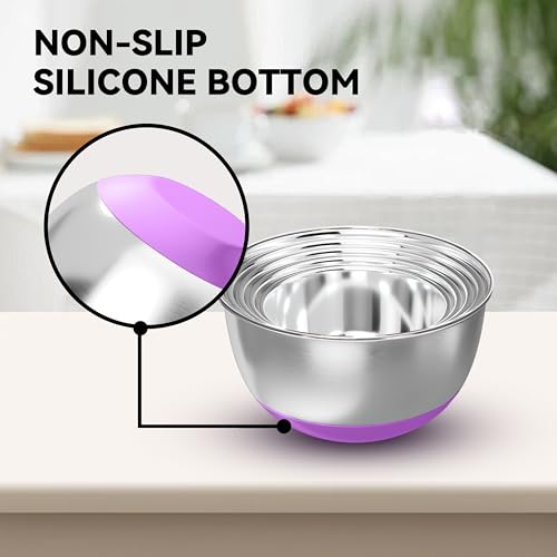 Stainless Steel Mixing Bowls with Lids (5 Count)