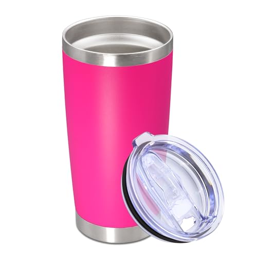 20oz Tumbler Stainless Steel Tumbler Coffee Tumbler with Lid Hot Pink