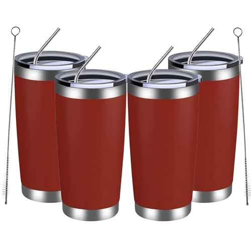 20oz Tumbler 4 Pack Double Wall Vacuum Insulated Travel Mug Bulk (4 Count)