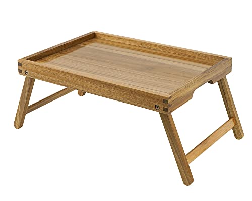 Acacia Bed Tray Table with Folding Legs