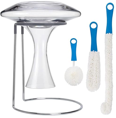 Wine Decanter Drying Stand with Rubber Coated Top to Prevent Scratches (5 Count)