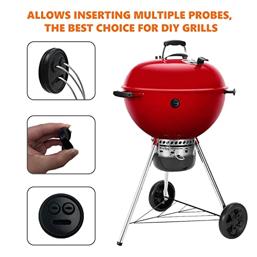 4 Pack Meat Probe Black Grommets for Weber 85037 Smokey Mountain Cookers (4 Count)