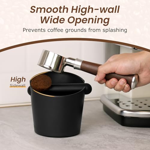 Espresso Knock Box Coffee Knock Box Espresso Bucket Knock Coffee Ground Dump Bin with Removable Knock Bar Trash Can Non