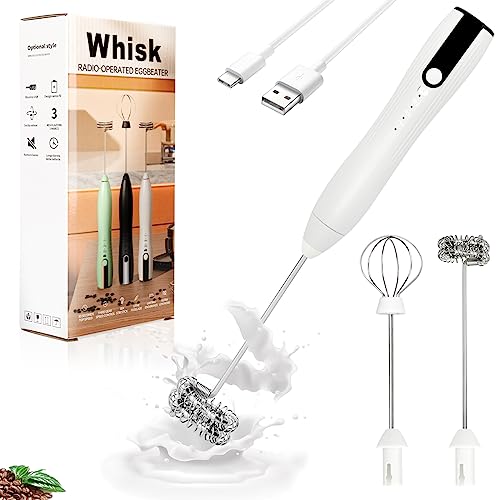 Double Whisk Milk Frother Handheld USB