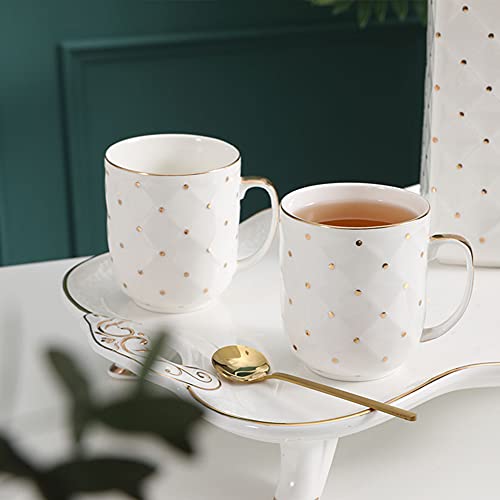White Porcelain Tea Set Tea Gift Sets Tea Set with Tray Tea Cup Teapot Set Tea Pot 6 Cups Modern Tea Set for Tea