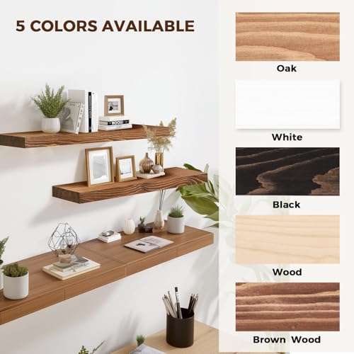 Solid Wood Floating Shelves (2 Count)