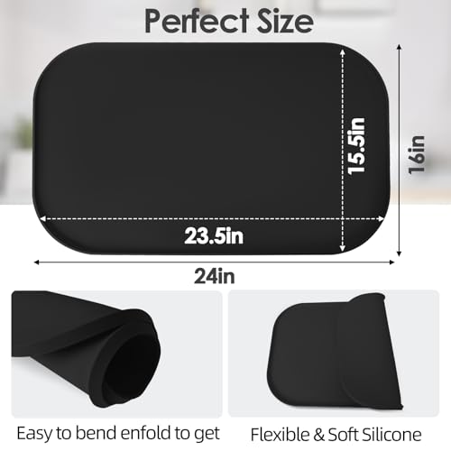 Silicone Coffee Maker Mat with Lip for Countertops