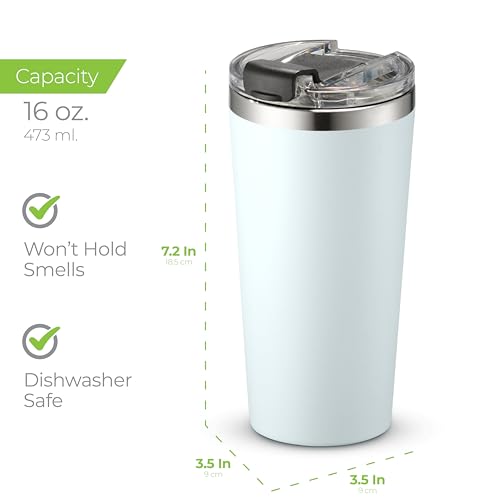 16 oz Insulated Coffee Tumbler with Leakproof Lid