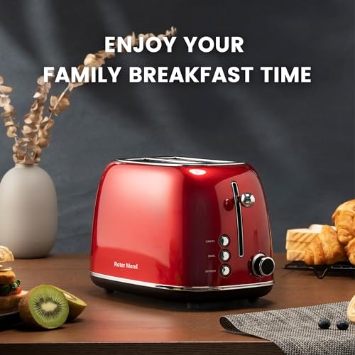 2 Slice Toaster Retro Stainless Steel with Bagel