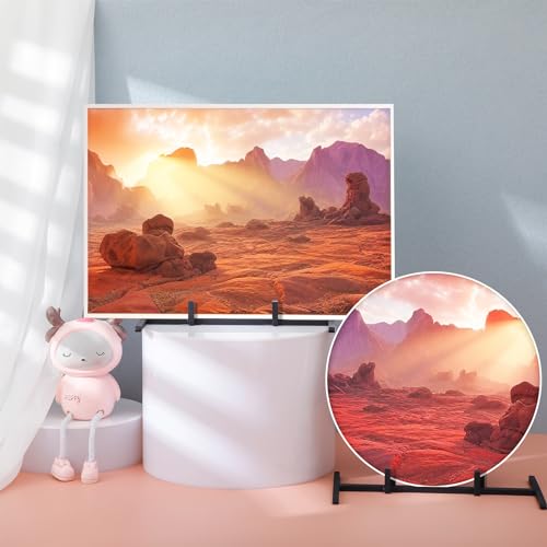4 Pcs Black Metal Display Stands Sleek Easel Holder for Stained Ceramic Tiles Art Collectibles