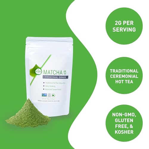 Aiya Authentic Japanese Premium First Harvest Ceremonial Grade Matcha Green Tea Powder (3.5 Ounce)