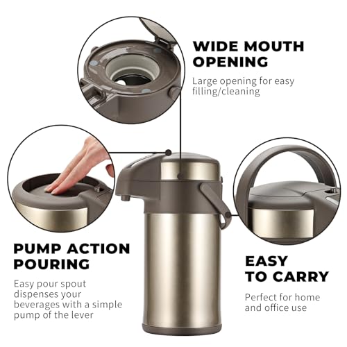 OJOJ 4L 133OZ Thermal Coffee Carafe with Pump