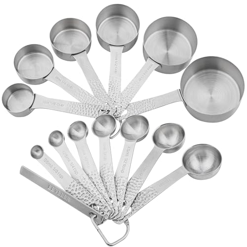 18 8 Stainless Steel Measuring Cups and Spoons Set 14 for Baking & Kitchen