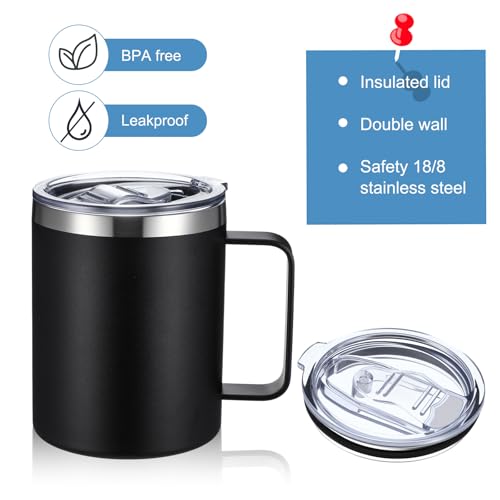 12 oz Insulated Coffee Mug Bulk with Handle (4 Count)