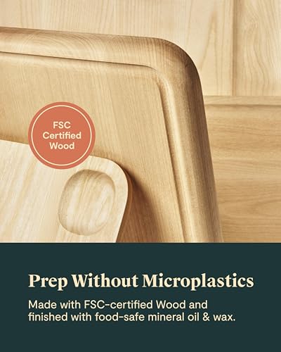 4 Piece Double Sided Wood Cutting Board Set (4 Count)