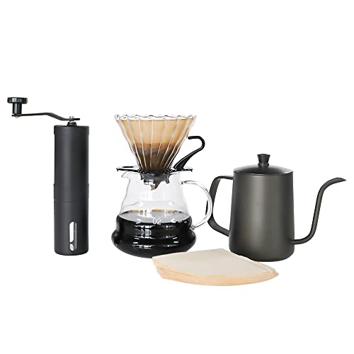 Coffee Set Coffee Dripper Server Glass Sharing Pot Pour Over Coffee Kettle Coffee Grinder Coffee Maker Set for Home Outdoor