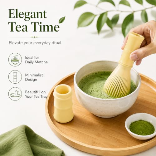 Traditional Matcha Whisk Reusable PP Resin Matcha Whisk Chasen Dishwasher Safe Matcha Stirrer Matcha Green Tea Powder Preparation Prepare Japanese Matcha Tea