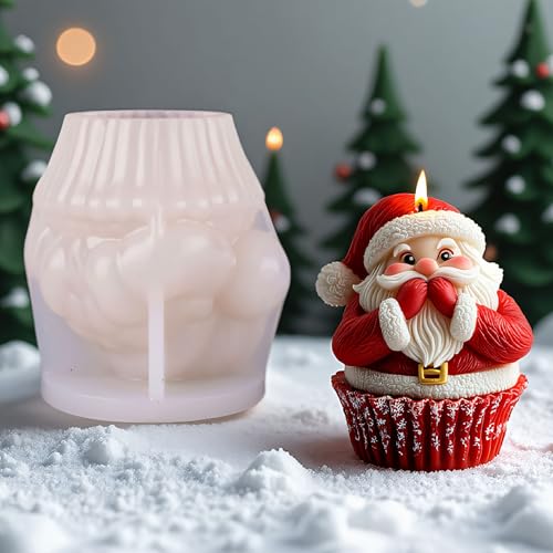 Santa Claus Cylinder Molds Silicone Wave Spiral Candle Mold