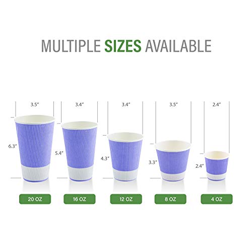 Ripple Wall Coffee Cups 500 Count 4 Ounce Insulated Light Purple Paper Cups