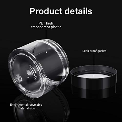 4 Pcs Plastic Jars Wide Mouth with Lids