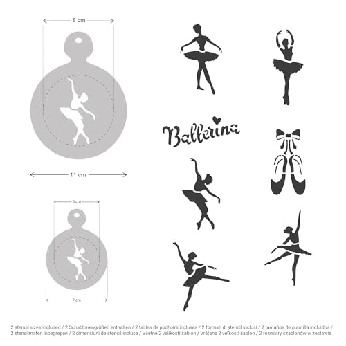 Coffee Stencils and Cookies Decoration 14Pcs 2.8”x2.8” and 4.3”x4.3” (14 Count)